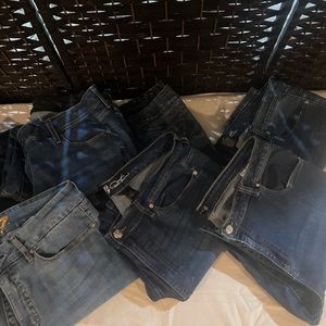 Hodge podge of denim jeans size 16. 7 jeans in the bundle.    (Lot#2)